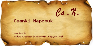 Csanki Nepomuk névjegykártya
